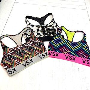 VSX Women's Geometric Colorful Size S Sports Bra Trio